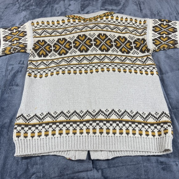 Vintage Gann Sporty? Nordic Norwegian Wool Cardigan Metal Clasps Size 42 - Picture 8 of 10